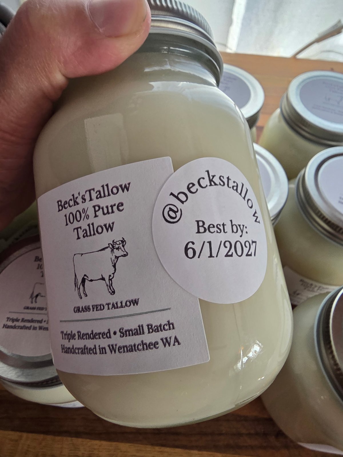 Jar of BecksTallow 100% Pure Tallow